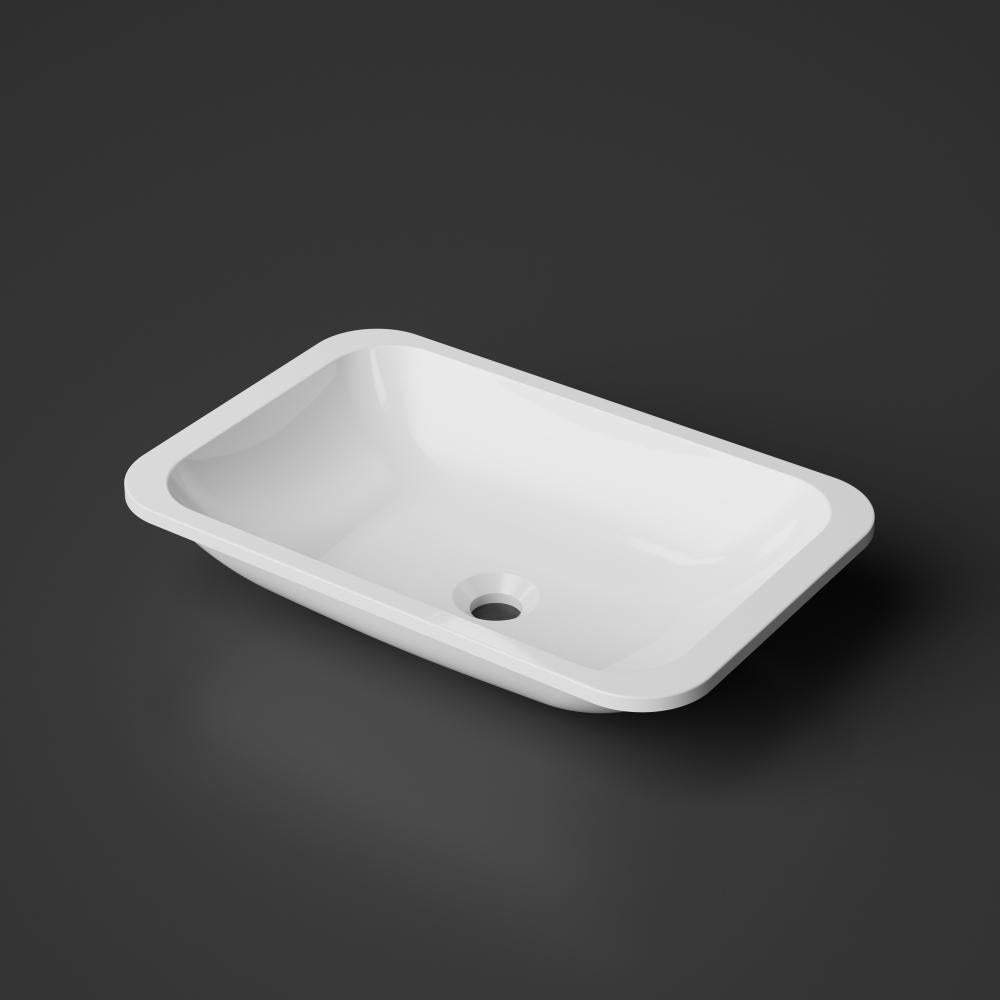 Treos Serie 750 - Mineralguss Einbaubecken - Unterbaubecken - weiss glänzend