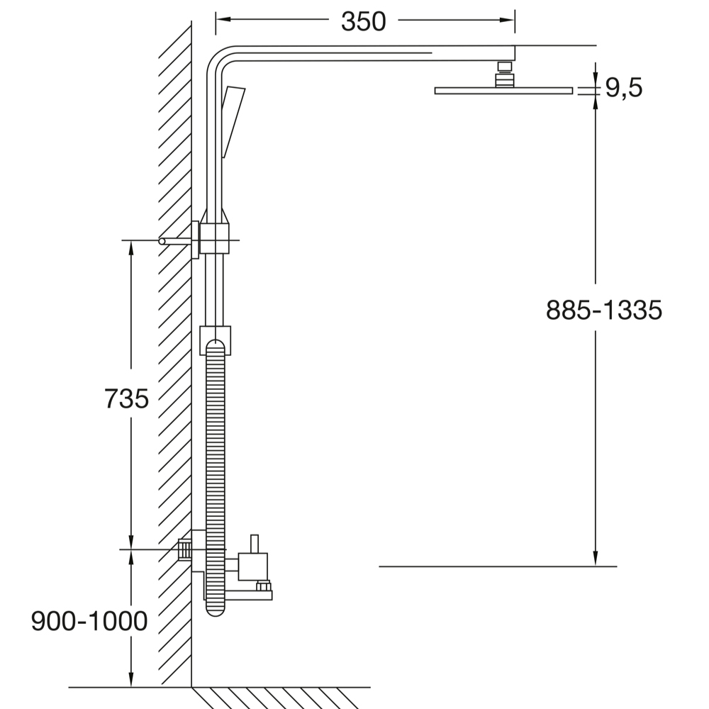Steinberg Duschsystem mit Einhebelmischbatterie mit Regenbrause und Handbrause in chrom - LagerDealz