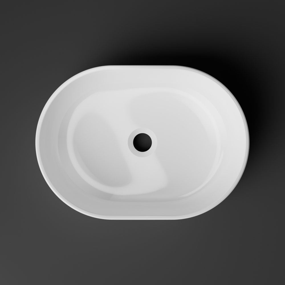 Aufsatzwaschtisch Keramik  - Treos Serie 800 - Breite 48,5cm weiß